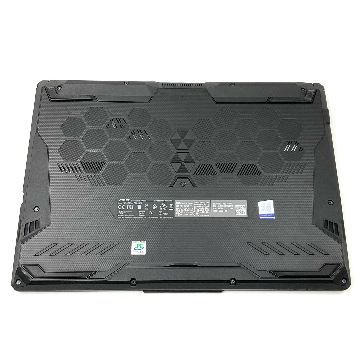 【全額返金保証】【最速発送】ASUS TUF Gaming A15 FA506IH-R5G1650F Ryzen 5 4600H 16GB M.2 SSD 512GB GTX 1650 100% 美品 動作確認済