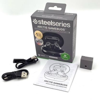 【全額返金保証】【最速発送】steelseries ワイヤレスイヤホン steelseries ARCTIS GAMEBUDS 美品 動作確認済