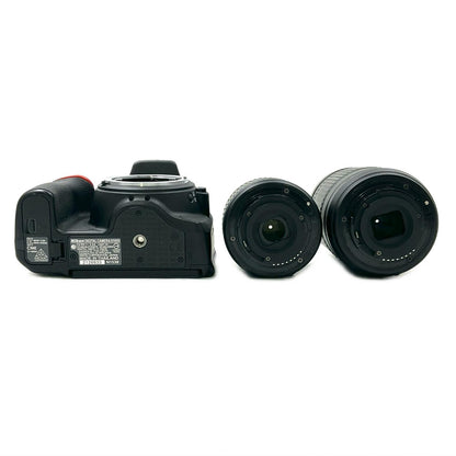 【全額返金保証】【最速発送】Nikon デジタル一眼 D5600 ダブルズームキット ブラック 美品 動作確認済