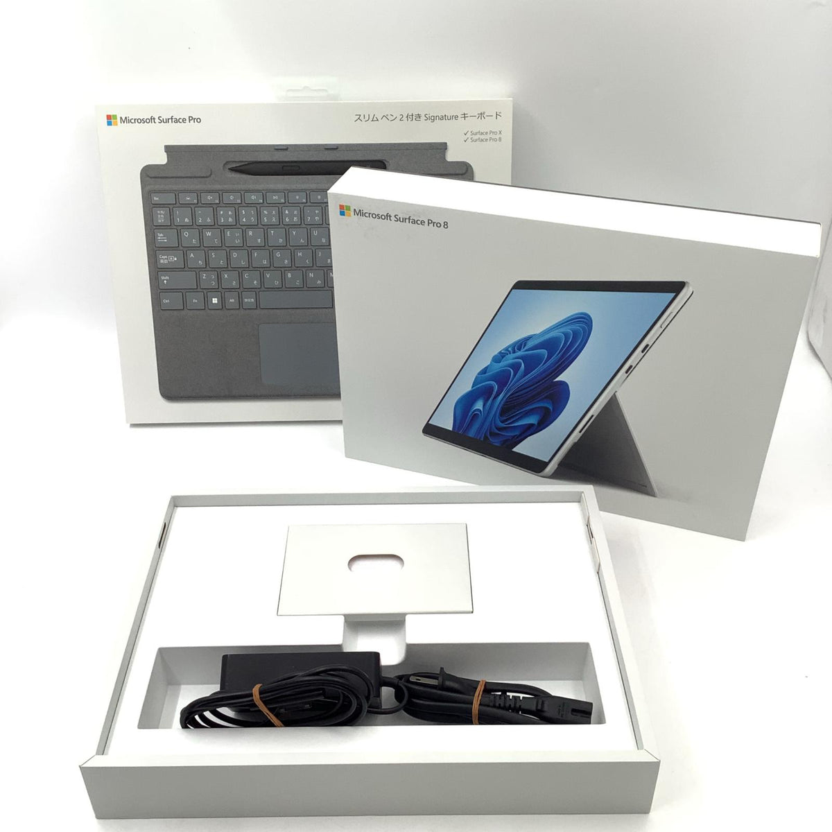 【全額返金保証】【最速発送】Microsoft Surface Pro 8 スリムペン2付きSignatureキーボード セット 8PQ-00010 / 8X6-00059 i5-1135G7 8GB M.2 SSD 256GB 80.6% 美品 動作確認済
