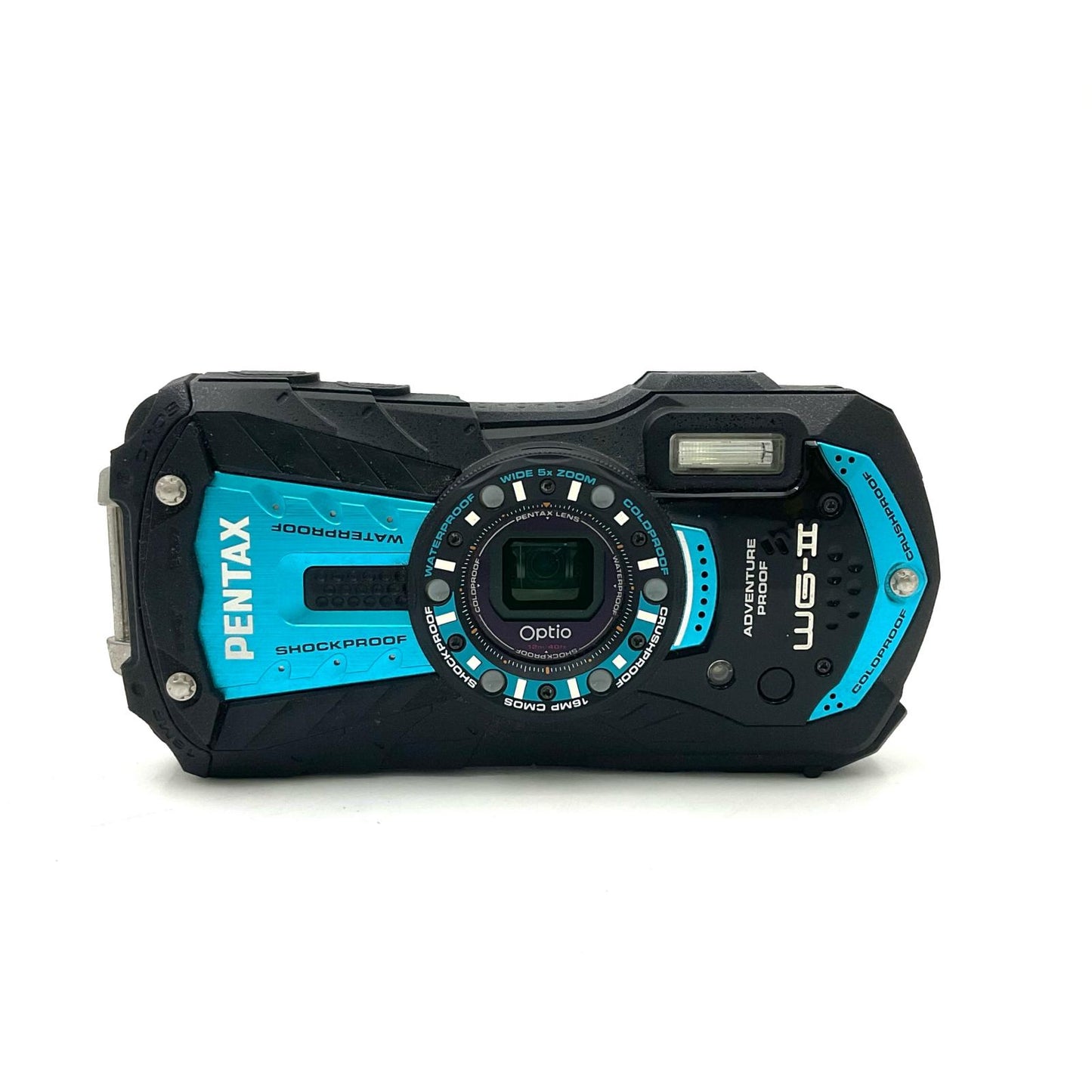 【全額返金保証】【最速発送】PENTAX コンパクトデジタルカメラ Optio WG-2 ブルー 美品 動作確認済