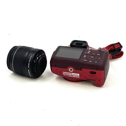 【最速発送】Canon デジタル一眼 EOS Kiss X50 EF-S18-55 IS II レンズキット レッド【難有】