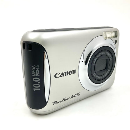 【全額返金保証】【最速発送】Canon コンパクトデジタルカメラ PowerShot A495 シルバー 美品 動作確認済