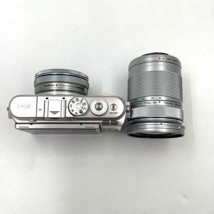 【全額返金保証】【最速発送】OLYMPUS デジタル一眼 PEN E-PL10 EZダブルズームキット [ホワイト] 美品 動作確認済