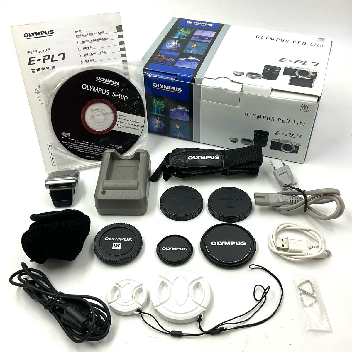 【全額返金保証】【最速発送】OLYMPUS デジタル一眼 PEN Lite E-PL7 EZダブルズームキット ホワイト 動作確認済