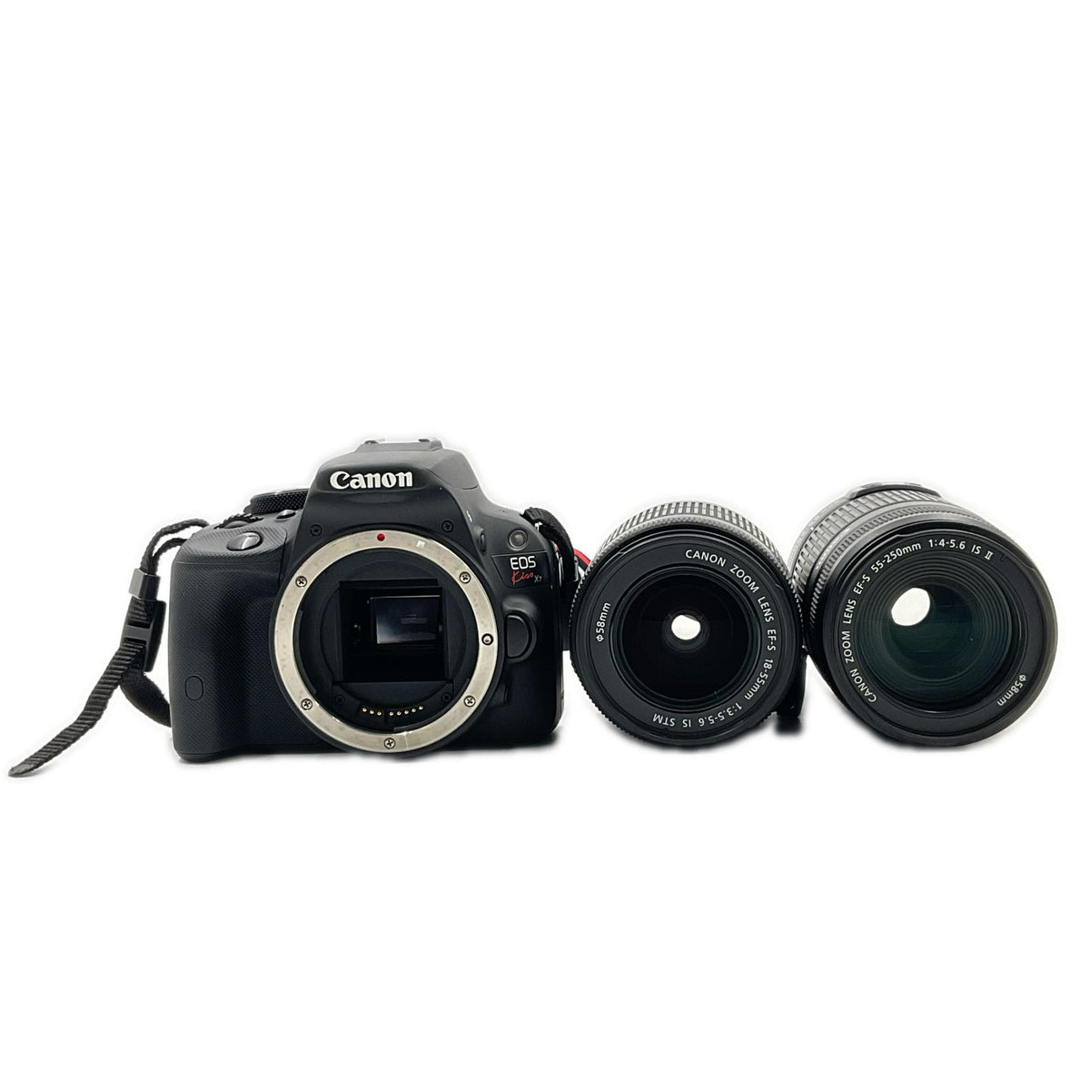 【全額返金保証】【最速発送】Canon デジタル一眼 EOS Kiss X7 ダブルズームキット ブラック 美品 動作確認済