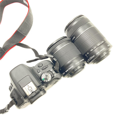 【全額返金保証】【最速発送】Canon デジタル一眼 EOS Kiss X7 ダブルズームキット ブラック 美品 動作確認済