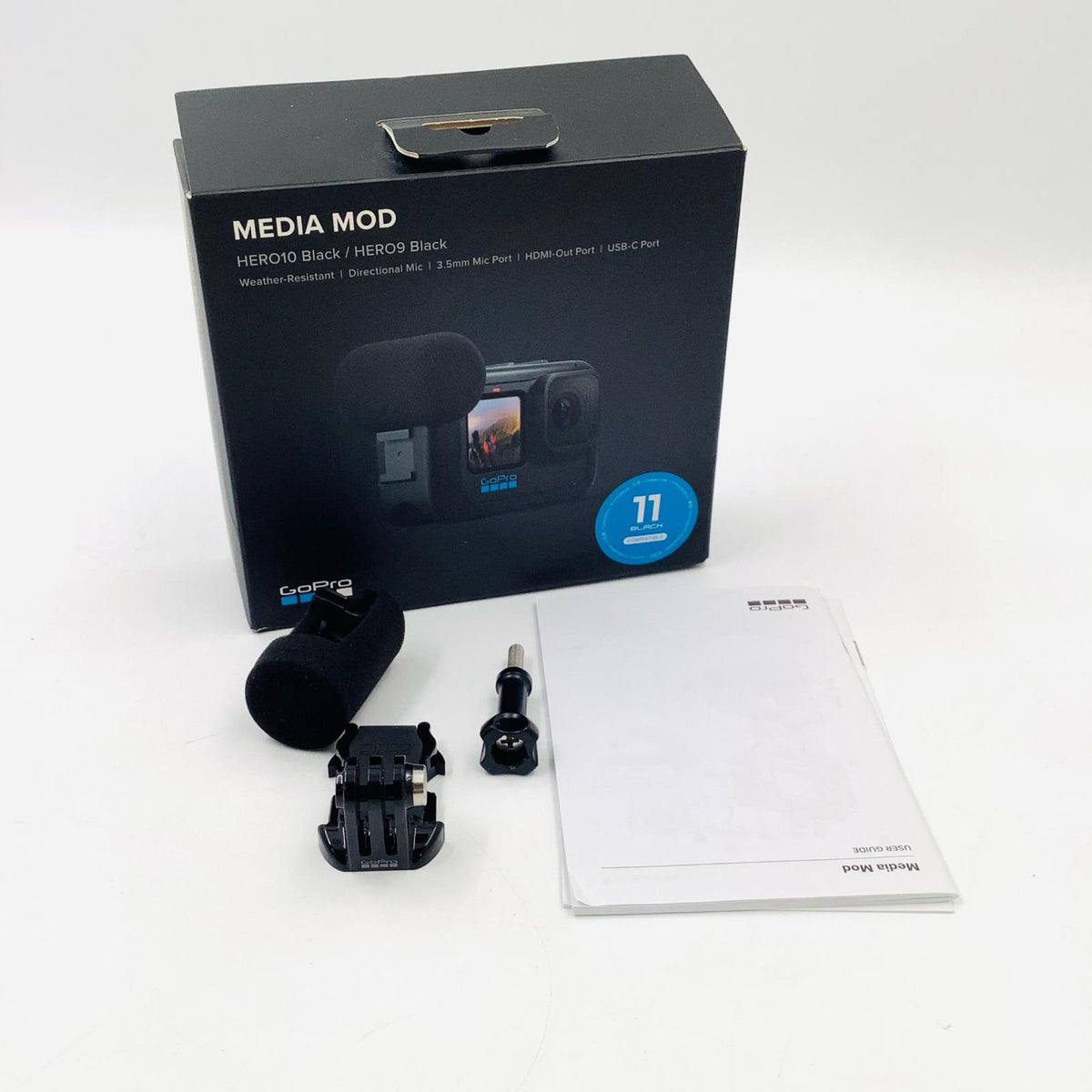 【全額返金保証】【最速発送】GoPro メディアモッド 指向性マイクとメディアポートフレーム 美品 動作確認済