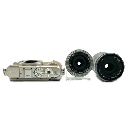 【全額返金保証】【最速発送】OLYMPUS デジタル一眼 E-PL9 EZダブルズームキット ブラウン 美品 動作確認済
