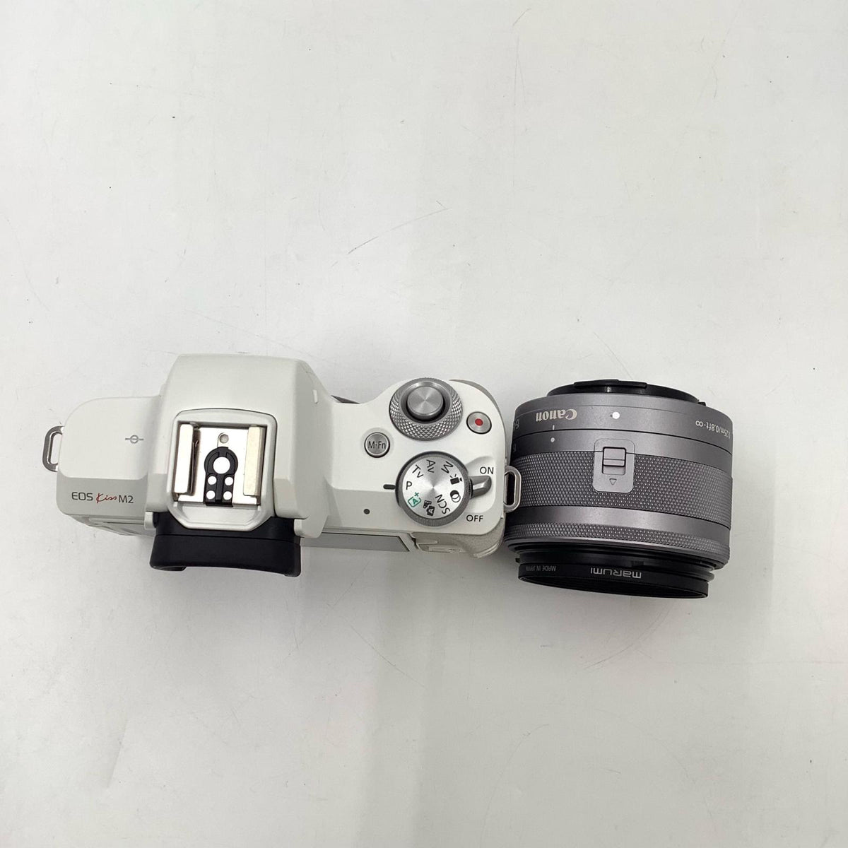 【全額返金保証】【最速発送】Canon デジタル一眼 EOS Kiss M2 ダブルズームキット ホワイト 動作確認済