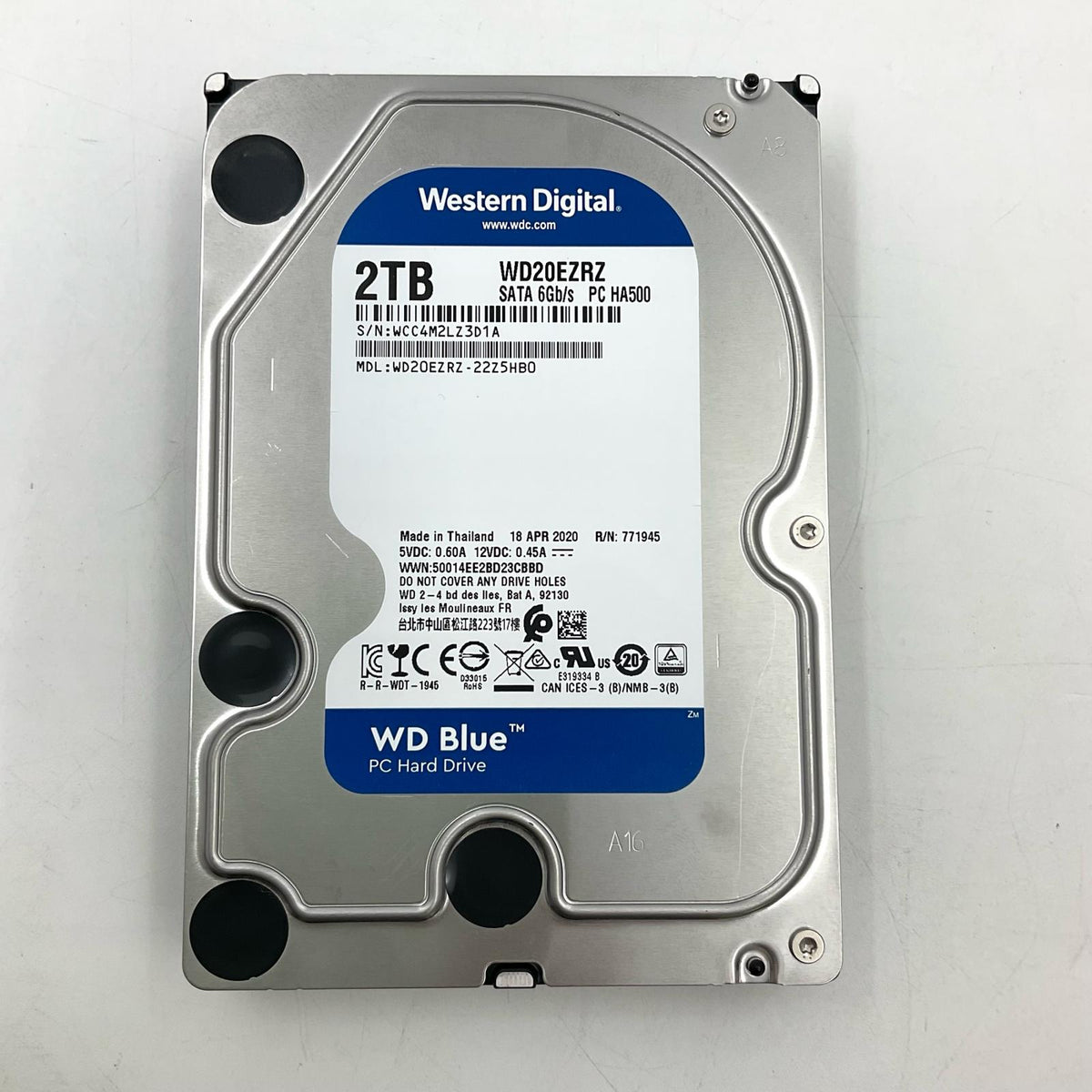 【全額返金保証】【最速発送】WDC 2000.3 GB WD20EZRZ-22Z5HB0 美品 動作確認済