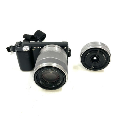 【全額返金保証】【最速発送】Sony デジタル一眼 α NEX-5D ダブルレンズキット ブラック 美品 動作確認済