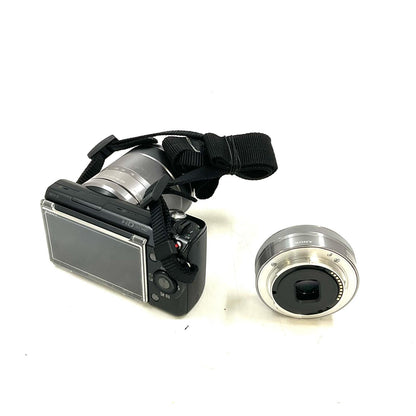 【全額返金保証】【最速発送】Sony デジタル一眼 α NEX-5D ダブルレンズキット ブラック 美品 動作確認済
