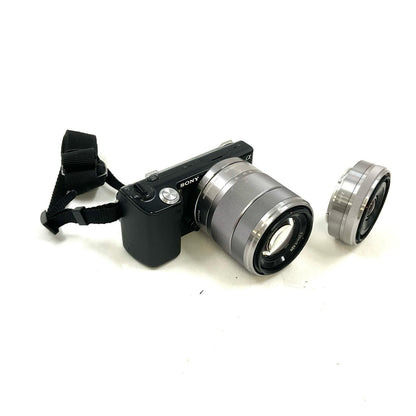 【全額返金保証】【最速発送】Sony デジタル一眼 α NEX-5D ダブルレンズキット ブラック 美品 動作確認済
