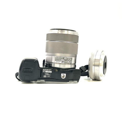 【全額返金保証】【最速発送】Sony デジタル一眼 α NEX-5D ダブルレンズキット ブラック 美品 動作確認済