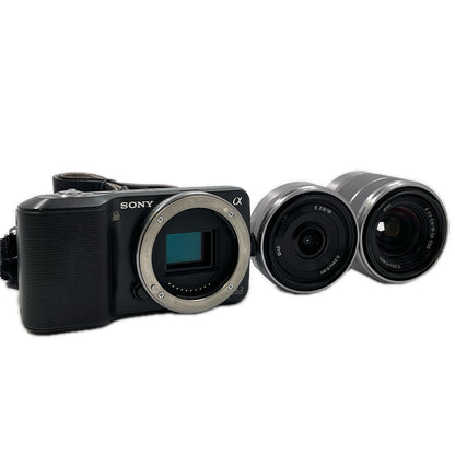 【最速発送】Sony デジタル一眼 α NEX-3D ダブルレンズキット ブラック【難有】