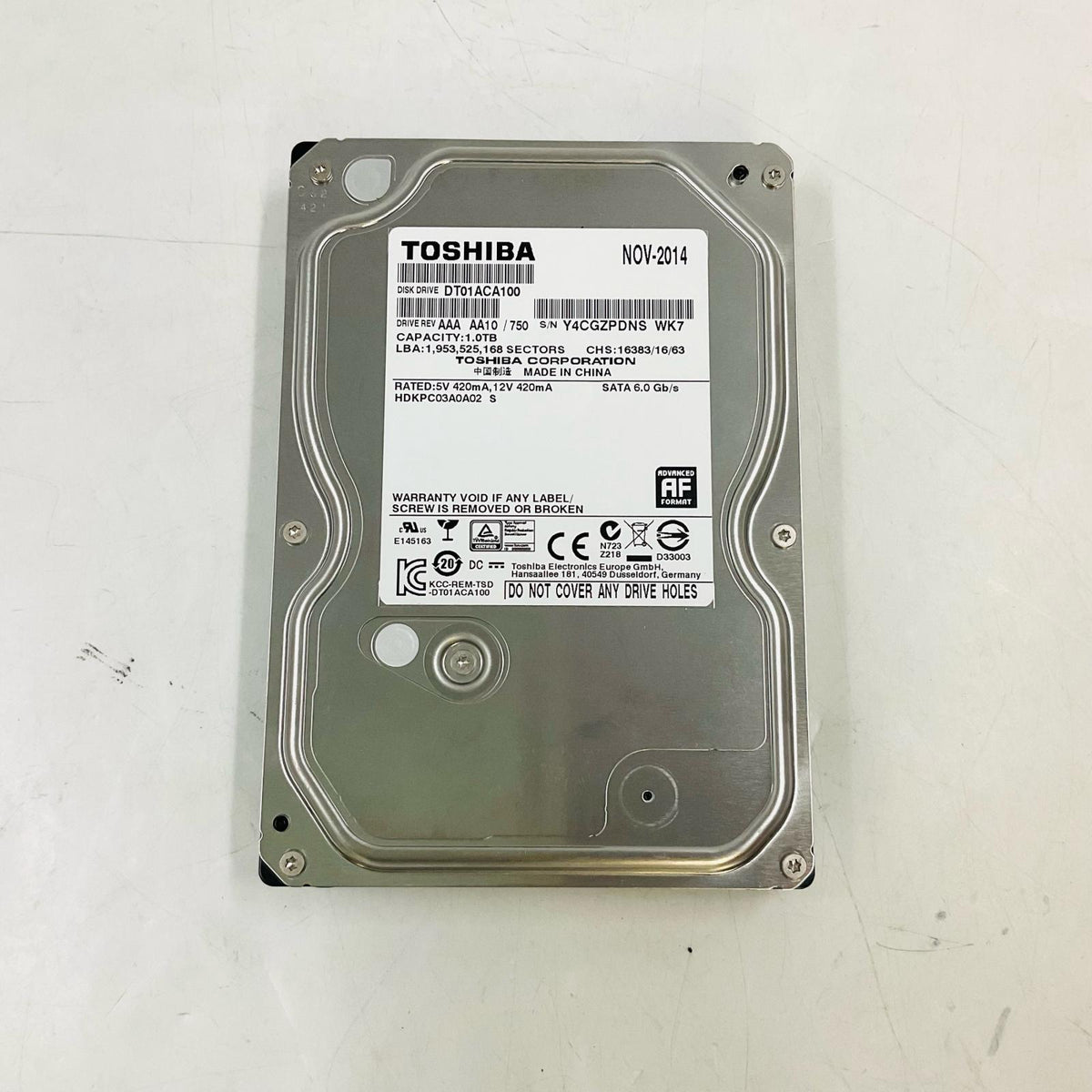 【全額返金保証】【最速発送】TOSHIBA ストレージ HDD 1000.2 GB DT01ACA100 美品 動作確認済