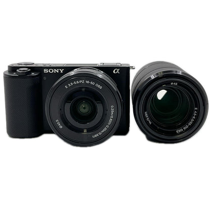 【全額返金保証】【最速発送】Sony デジタル一眼 VLOGCAM ZV-E10Y ダブルズームレンズキット ブラック 超美品 動作確認済