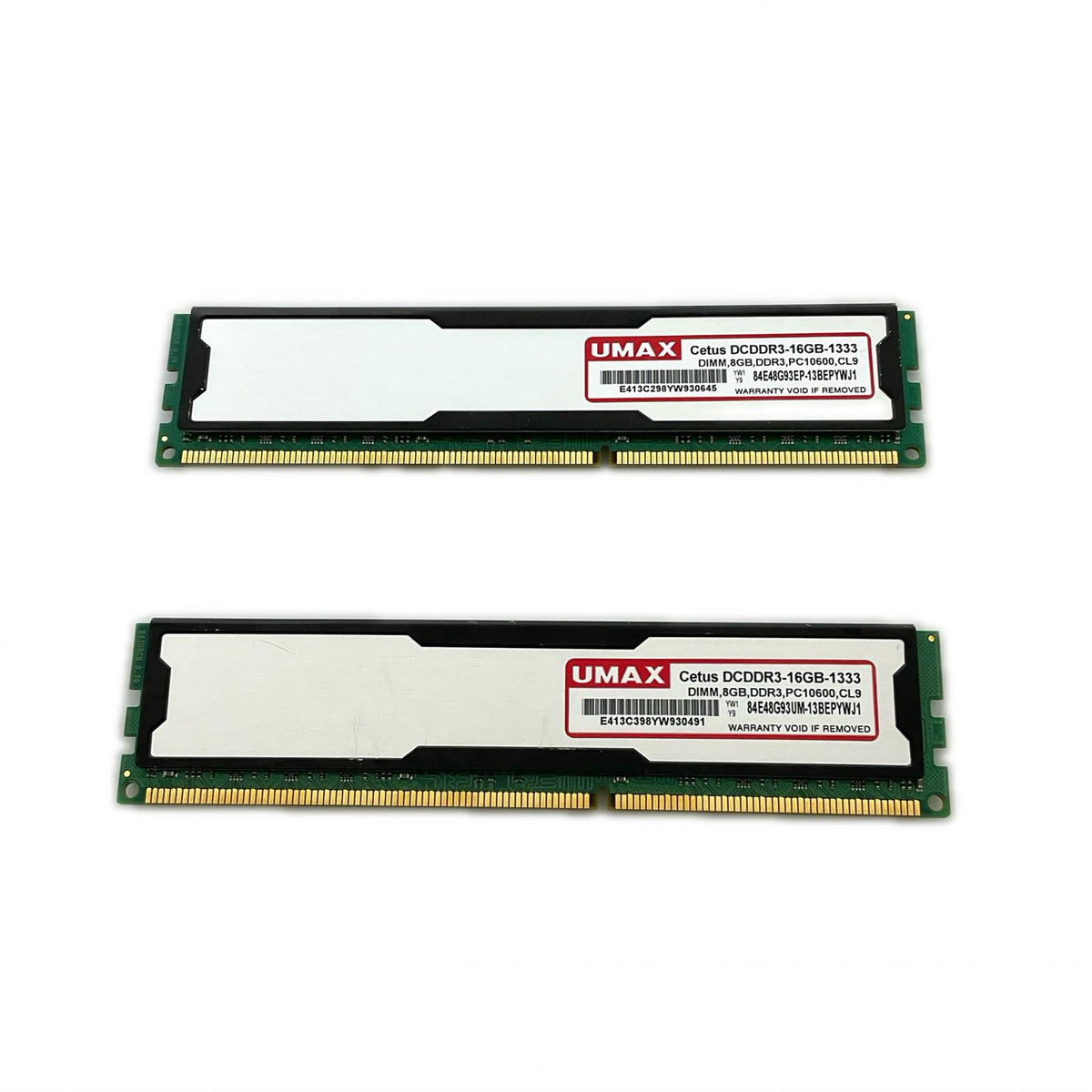 【全額返金保証】【最速発送】UMAX メモリ 8GB x 2枚 Cetus DCDDR3-16GB-1333 美品 動作確認済