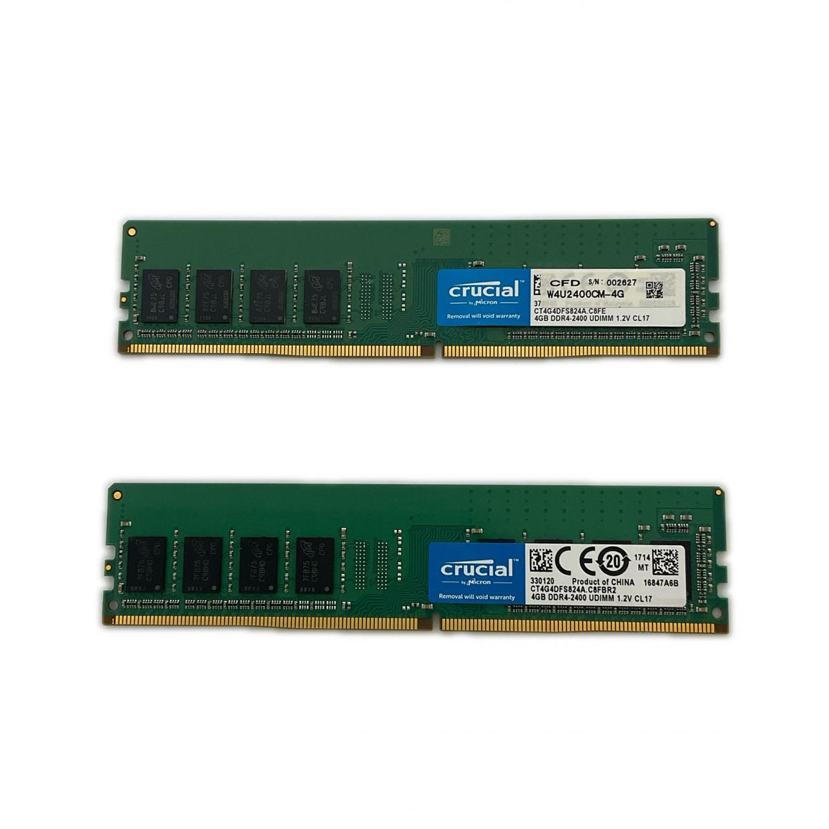 【全額返金保証】【最速発送】Crucial メモリ 4GB DDR4－2400 x2枚 W4U2400CM-4G 美品 動作確認済