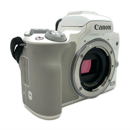 【全額返金保証】【最速発送】Canon デジタル一眼 EOS Kiss M ボディ ホワイト 美品 動作確認済