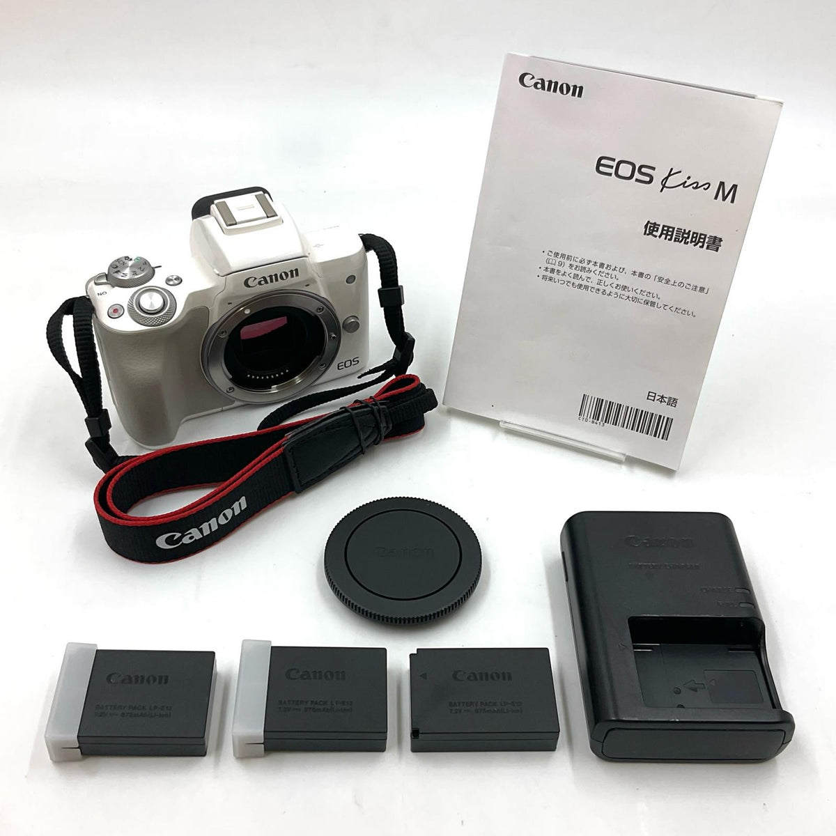 【全額返金保証】【最速発送】Canon デジタル一眼 EOS Kiss M ボディ ホワイト 美品 動作確認済
