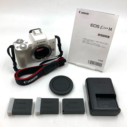 【全額返金保証】【最速発送】Canon デジタル一眼 EOS Kiss M ボディ ホワイト 美品 動作確認済