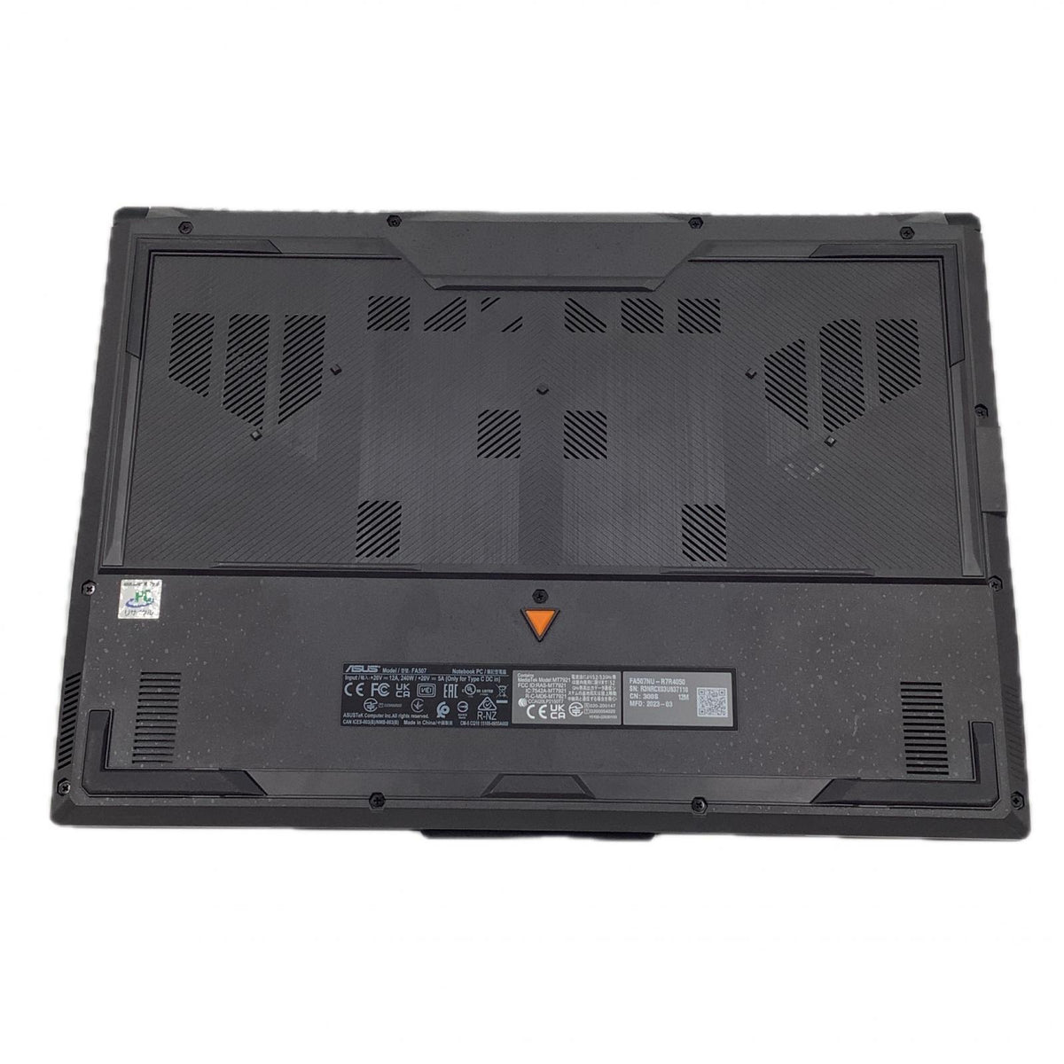 【全額返金保証】【最速発送】ASUS TUF Gaming A15 FA507NU AMD Ryzen 7 7735HS with Radeon Graphics 16GB SSD(NVMe) 512GB NVIDIA GeForce RTX 4050 Laptop GPU 81% 美品 動作確認済