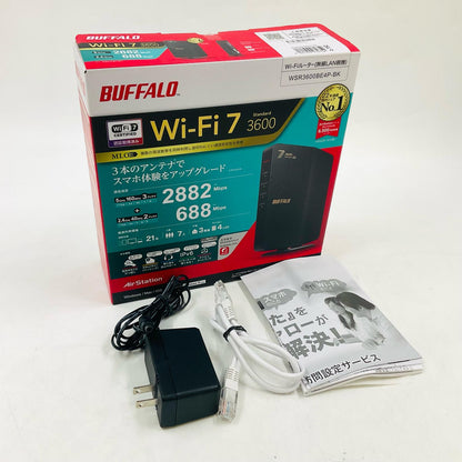 【全額返金保証】【最速発送】BUFFALO Wi-Fi 7 Wi-Fiルーター WSR3600BE4P-BK 美品 動作確認済