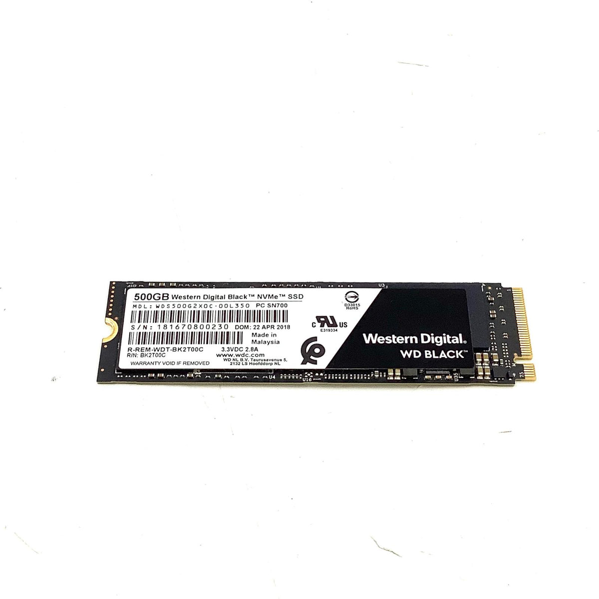 【全額返金保証】【最速発送】Western Digital ストレージ WD BLACK NVMe SSD 500GB 超美品 動作確認済