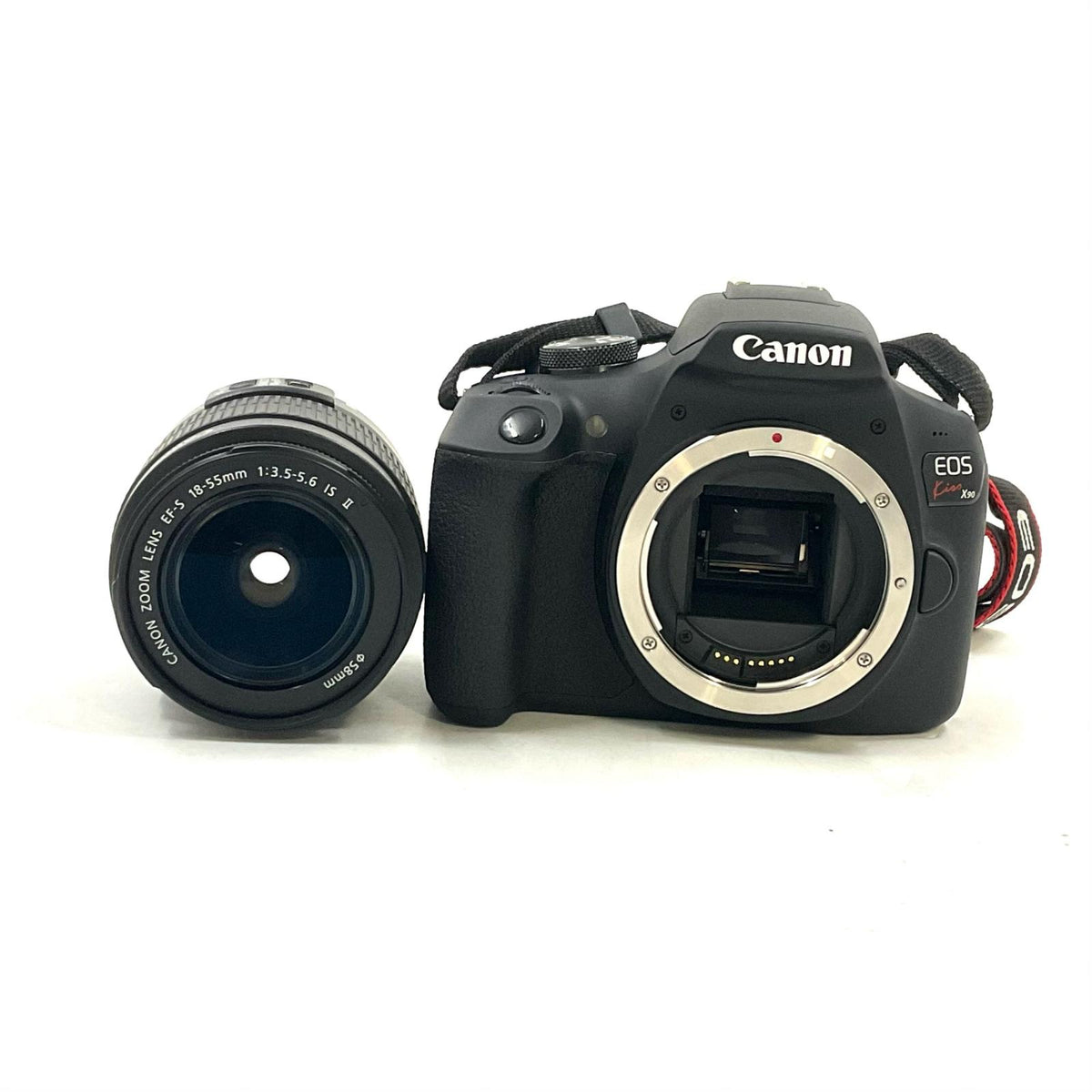 【全額返金保証】【最速発送】Canon デジタル一眼 EOS Kiss X90 EF-S18-55 IS II レンズキット ブラック 美品 動作確認済