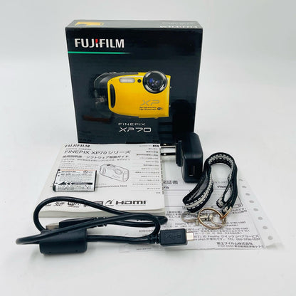 【全額返金保証】【最速発送】FUJIFILM コンパクトデジタルカメラ FinePix XP70 イエロー 動作確認済