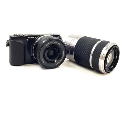【全額返金保証】【最速発送】Sony デジタル一眼 α NEX-3NY ダブルズームレンズキット ブラック 美品 動作確認済