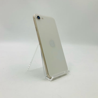 【全額返金保証】【最速発送】Apple iPhone SE（第3世代） 64GB スターライト Softbank SIMフリー 白ロム 動作確認済 92%