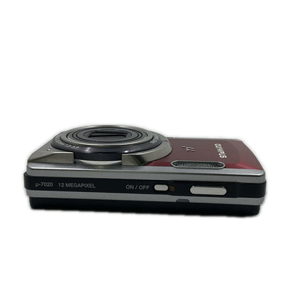 【全額返金保証】【最速発送】OLYMPUS コンパクトデジタルカメラ μ7020 レッド 美品 動作確認済