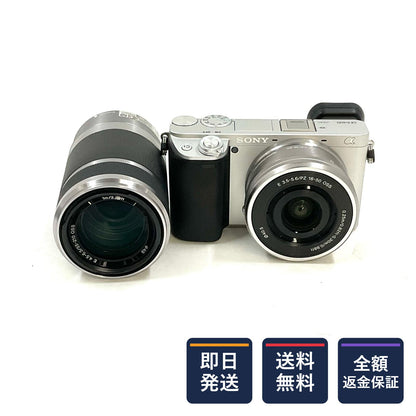 【全額返金保証】【最速発送】Sony デジタル一眼 α6400 ILCE-6400 ダブルズームレンズキット シルバー 美品 動作確認済