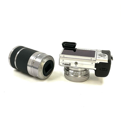 【全額返金保証】【最速発送】Sony デジタル一眼 α6400 ILCE-6400 ダブルズームレンズキット シルバー 美品 動作確認済