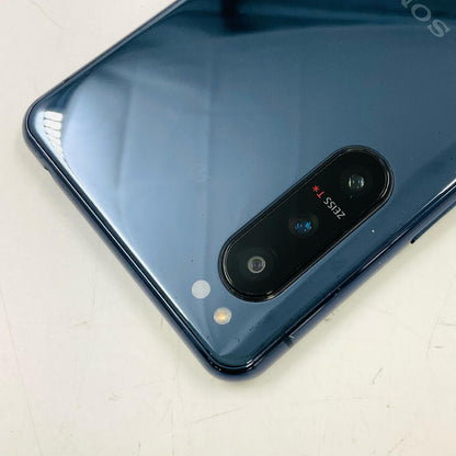【全額返金保証】【最速発送】Sony Xperia 5 II 128GB ブルー au SOG02 白ロム 動作確認済