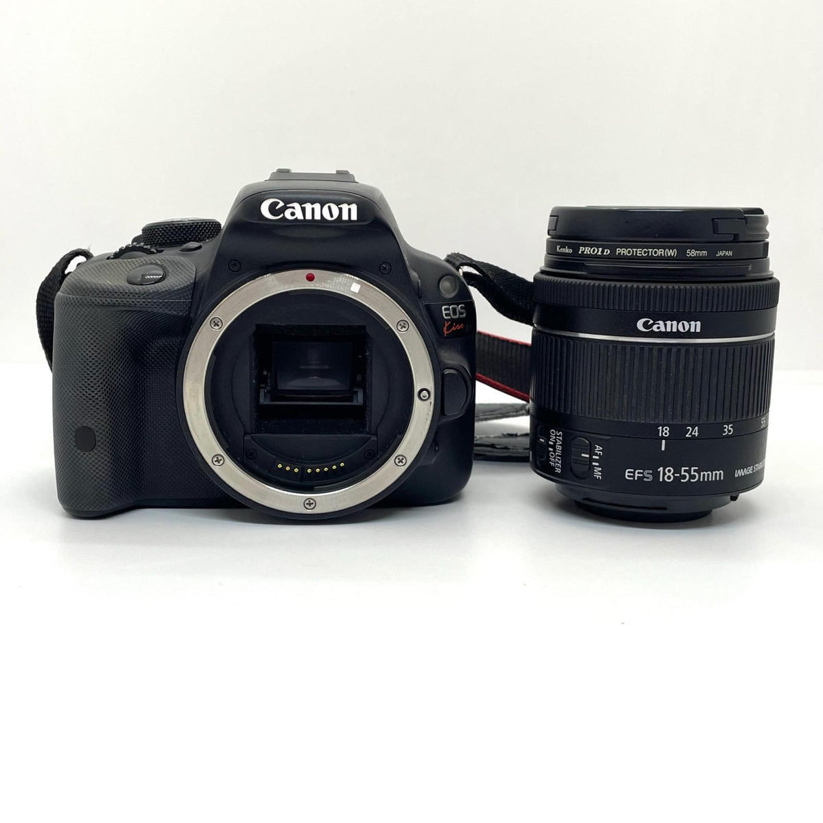 【全額返金保証】【最速発送】 デジタル一眼 EOS Kiss X7 EF-S18-55 IS STM レンズキット 動作確認済