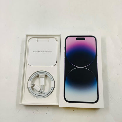【全額返金保証】【最速発送】Apple iPhone iPhone Pro 14 256GB ディープパープル SIMフリー 白ロム 美品 動作確認済 87%