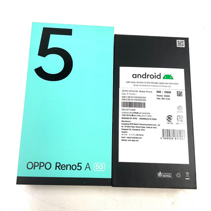 【全額返金保証】【最速発送】OPPO Reno 5 A 128GB アイスブルー SIMフリー CPH2199 白ロム 動作確認済