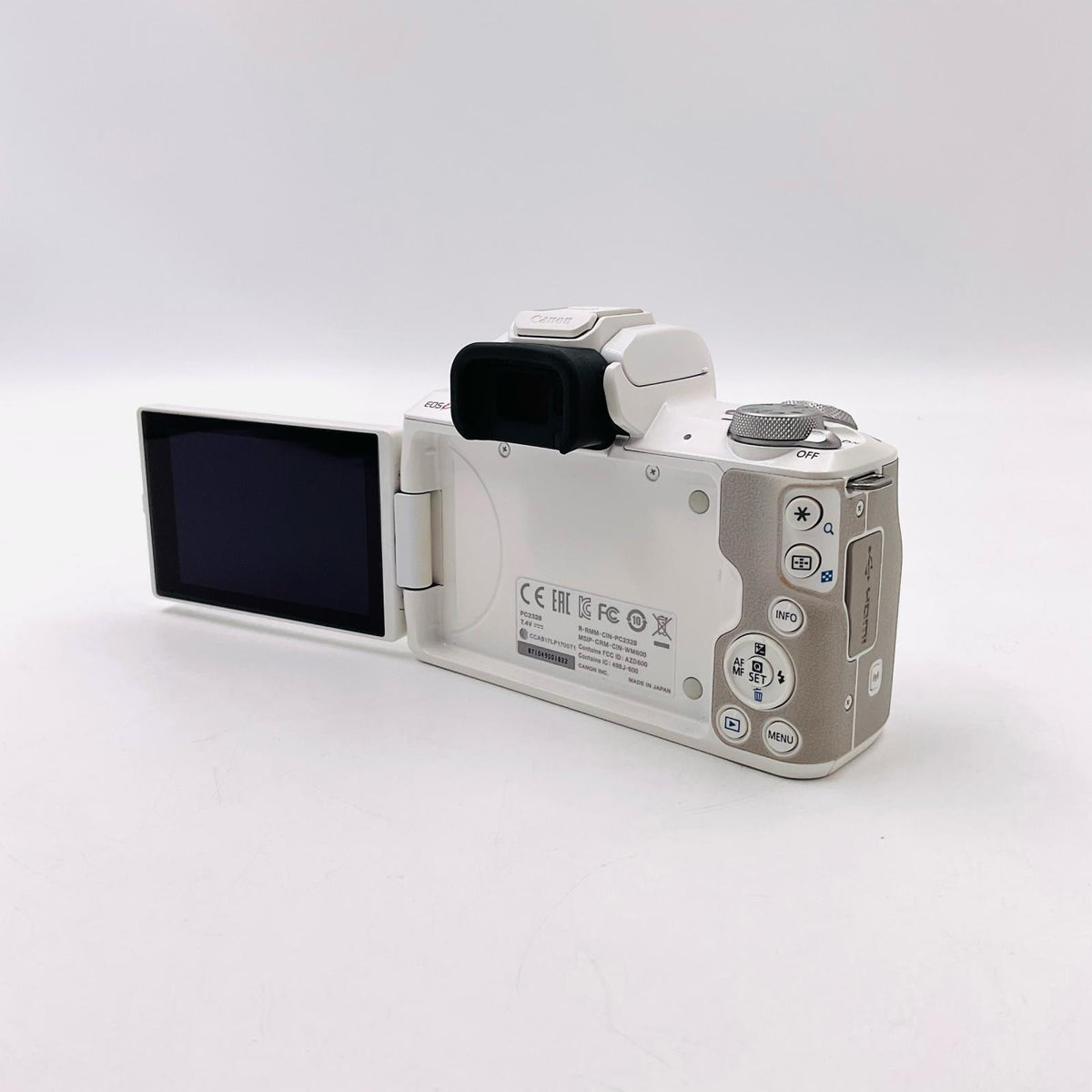 【全額返金保証】【最速発送】Canon デジタル一眼 EOS Kiss M2 ダブルズームキット ホワイト 美品 動作確認済