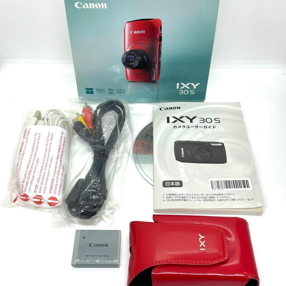 【全額返金保証】【最速発送】Canon コンパクトデジタルカメラ IXY 30S レッド 動作確認済