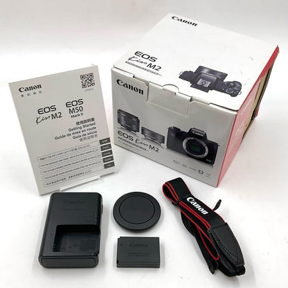 【全額返金保証】【最速発送】Canon デジタル一眼 EOS Kiss M2 ボディ ホワイト 美品 動作確認済