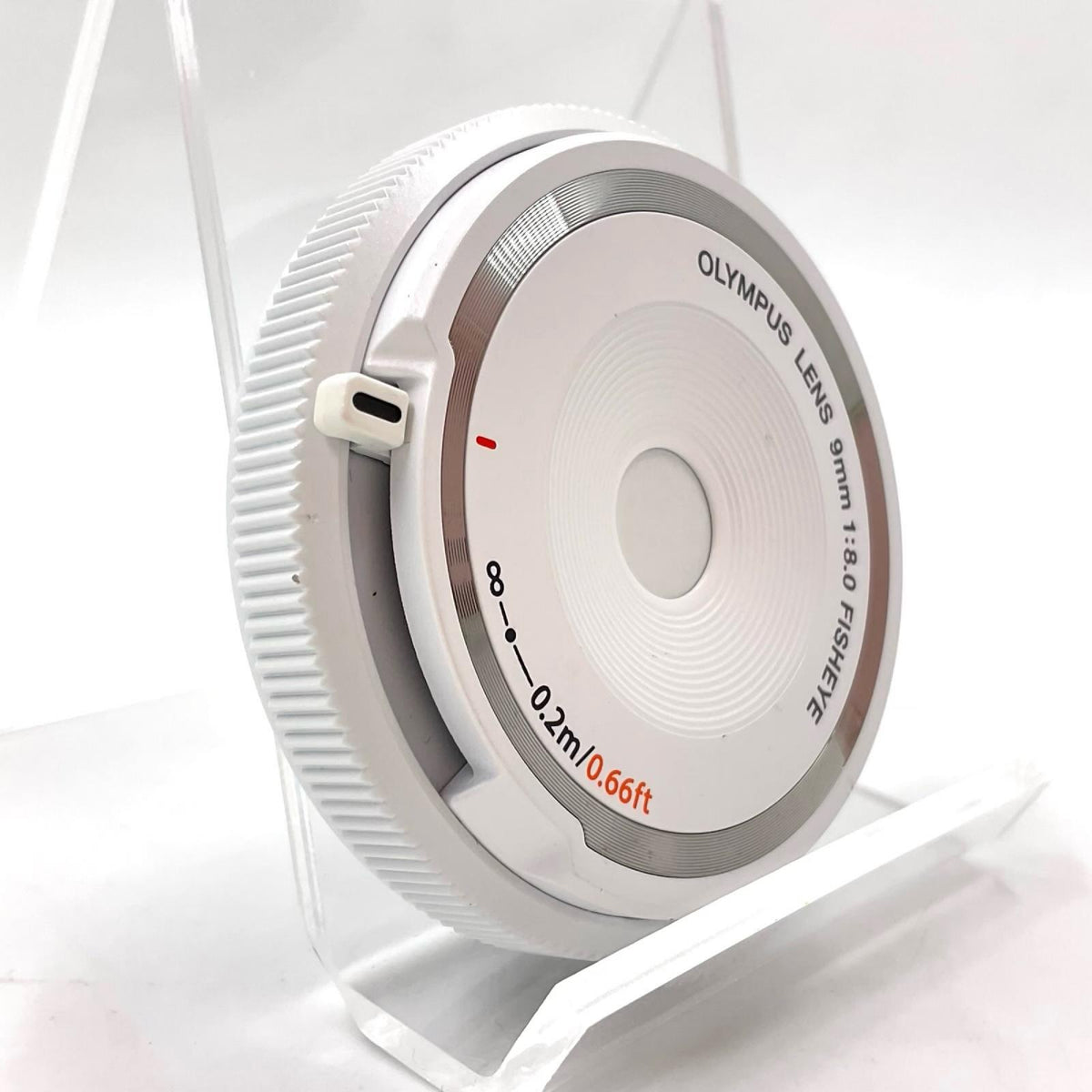 【全額返金保証】【最速発送】OLYMPUS 9mm f8 フィッシュアイ ボディキャップレンズ ホワイト BCL-0980 WHT 美品 動作確認済