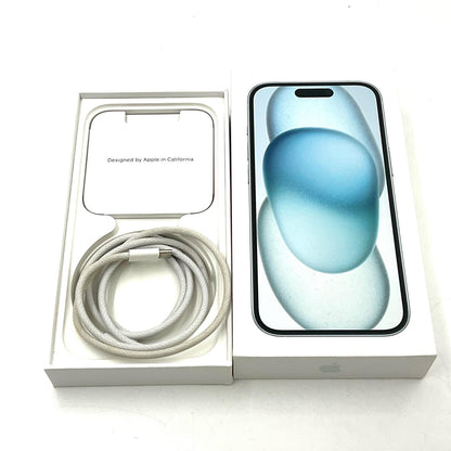 【全額返金保証】【最速発送】Apple iPhone iPhone 15 256GB ブルー docomo SIMフリー 白ロム 美品 動作確認済 80%