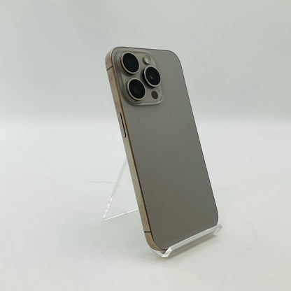 【全額返金保証】【最速発送】Apple iPhone iPhone 15 Pro 128GB ナチュラルチタニウム au SIMフリー 白ロム 美品 動作確認済 80%