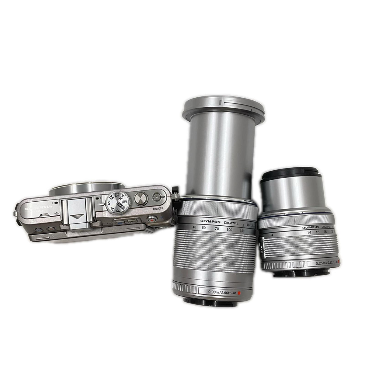 【全額返金保証】【最速発送】OLYMPUS デジタル一眼 PEN Lite E-PL3 ダブルズームキット シルバー 美品 動作確認済