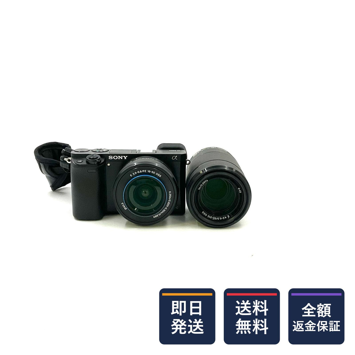 【全額返金保証】【最速発送】Sony デジタル一眼 α6000 ILCE-6000Y ダブルズームレンズキット ブラック 美品 動作確認済