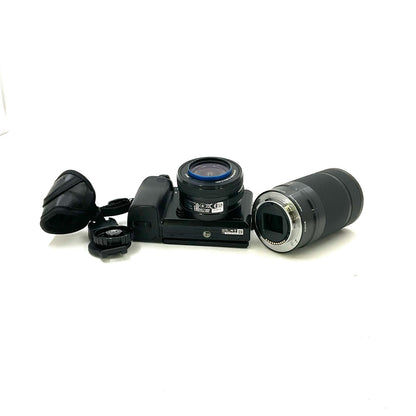【全額返金保証】【最速発送】Sony デジタル一眼 α6000 ILCE-6000Y ダブルズームレンズキット ブラック 美品 動作確認済